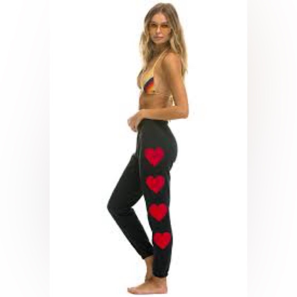 Aviator Nation Heart Sweat pant Size M GUC